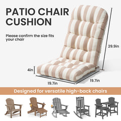 High Back Adirondack Rocking Chair Cushion