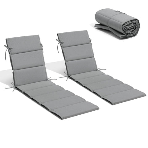 Outdoor chaise lounge cushion 2-piece set 80 inch in Gray
