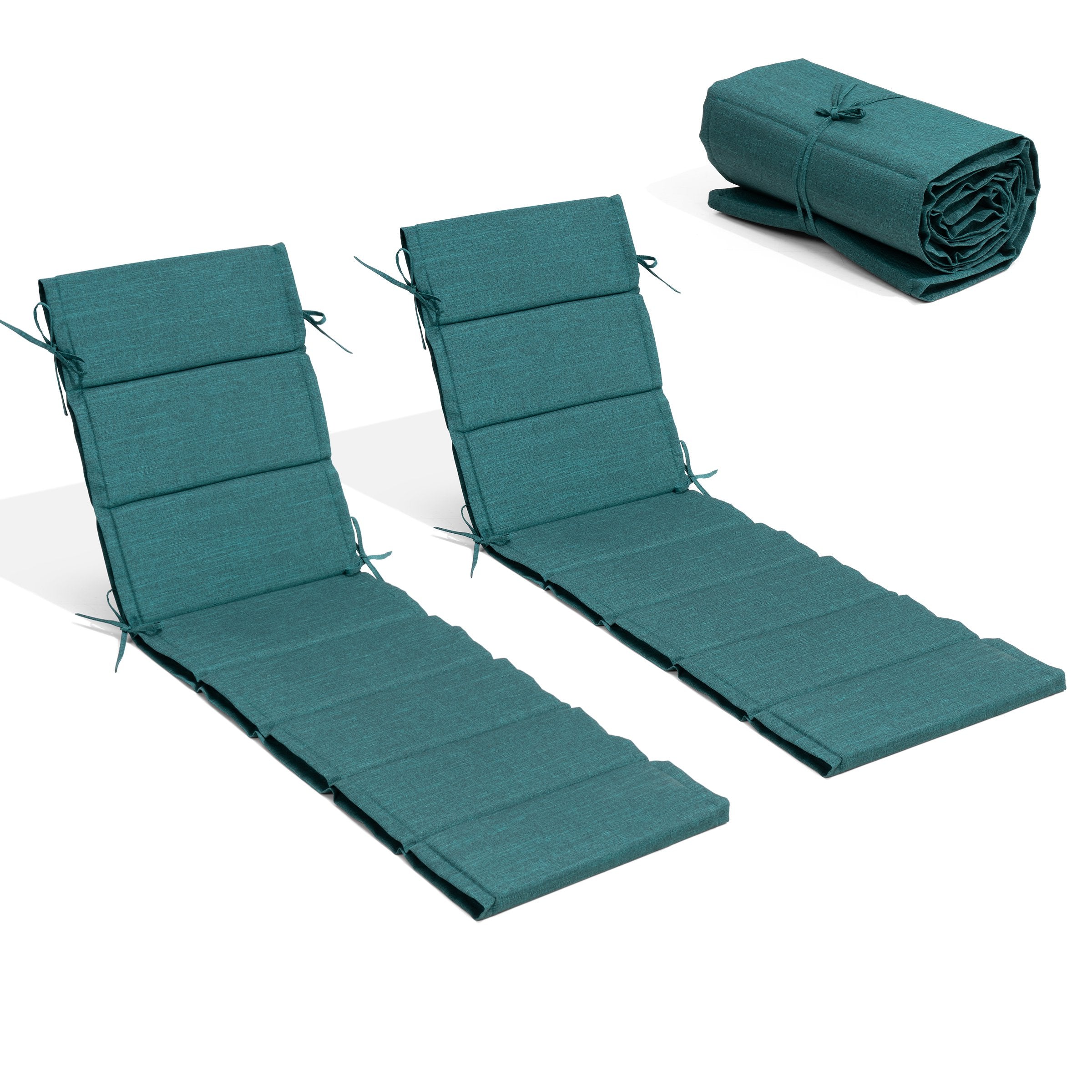 Outdoor chaise lounge cushion 2-piece set 72 inch in Green