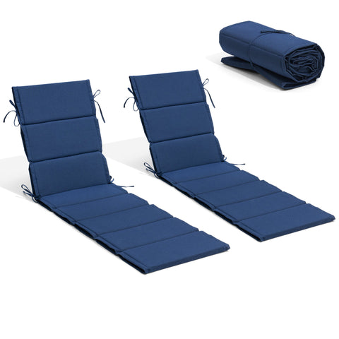 Outdoor chaise lounge cushion 2-piece set 80 inch in Navy