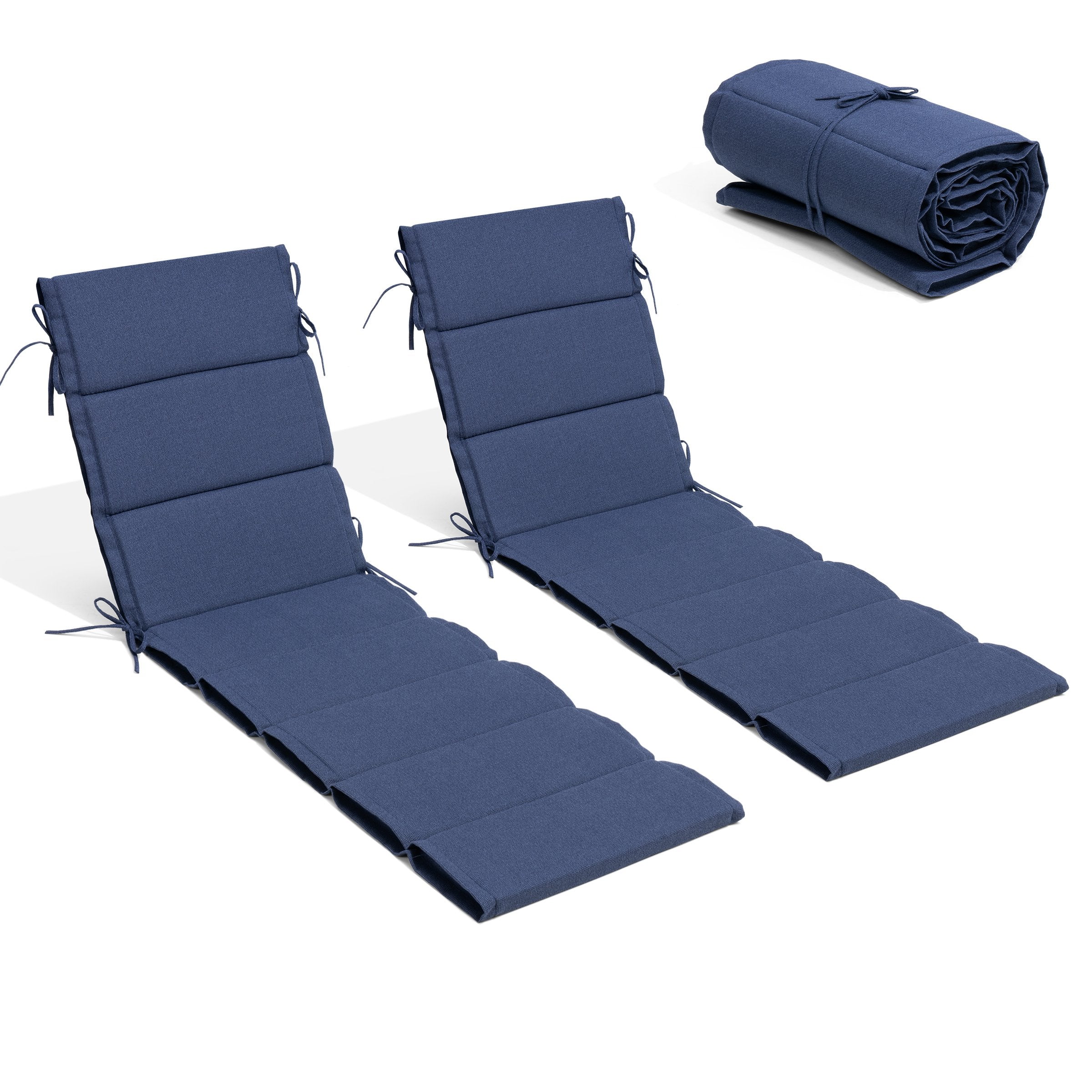 Outdoor chaise lounge cushion 2-piece set 80 inch in Sky Blue