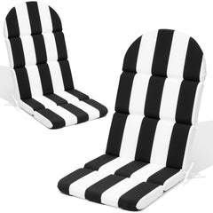 Crestlive Products Adirondack Chair Cushion 2-piece set in Black and White Stripe