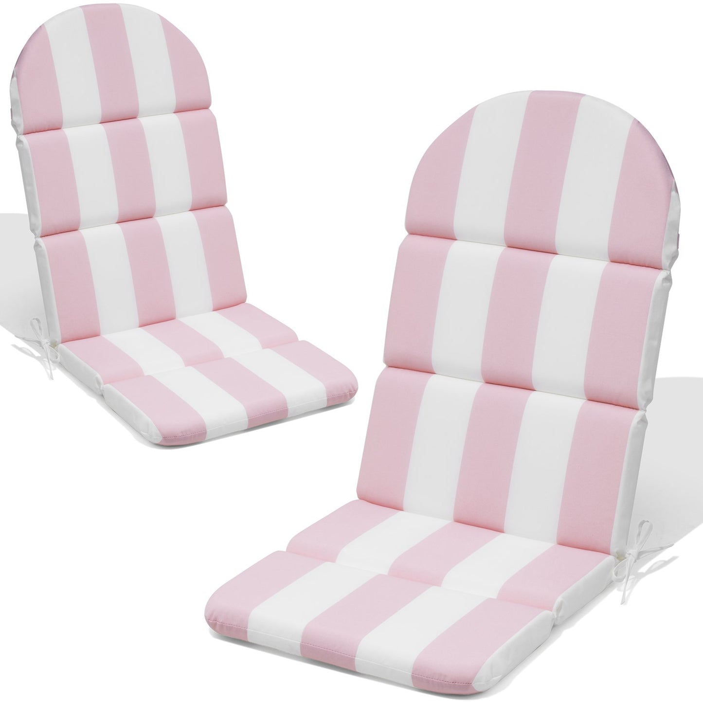 Crestlive Products Adirondack Chair Cushion 2-piece set in Pink and White Stripe