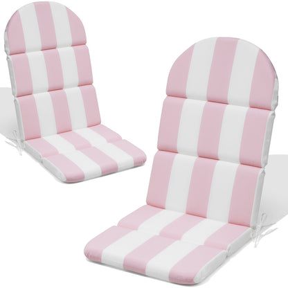 Crestlive Products Adirondack Chair Cushion 2-piece set in Pink and White Stripe