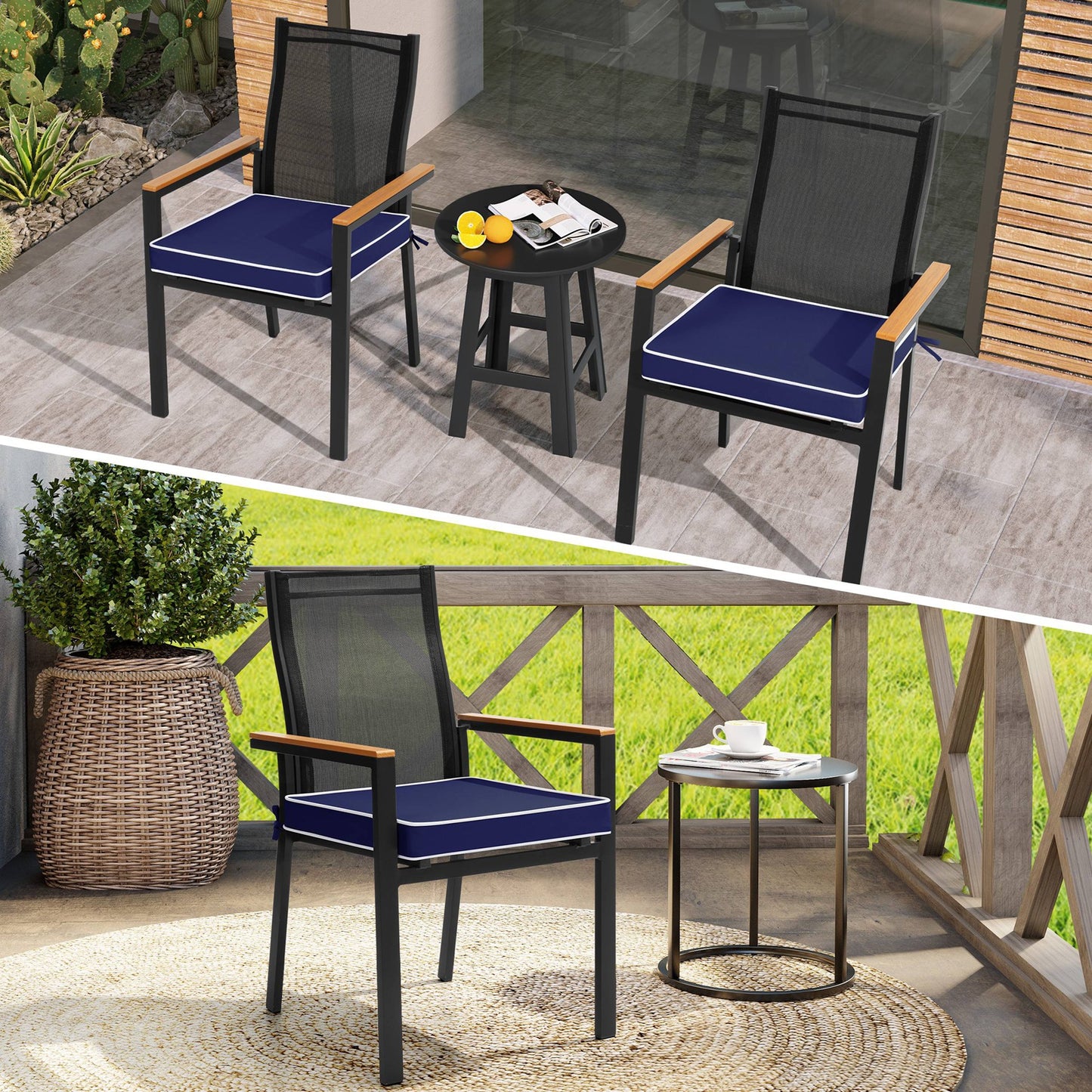 Crestlive Products Outdoor Indoor Dining Chairs Cushion Set Seat Pad Chair Cushion