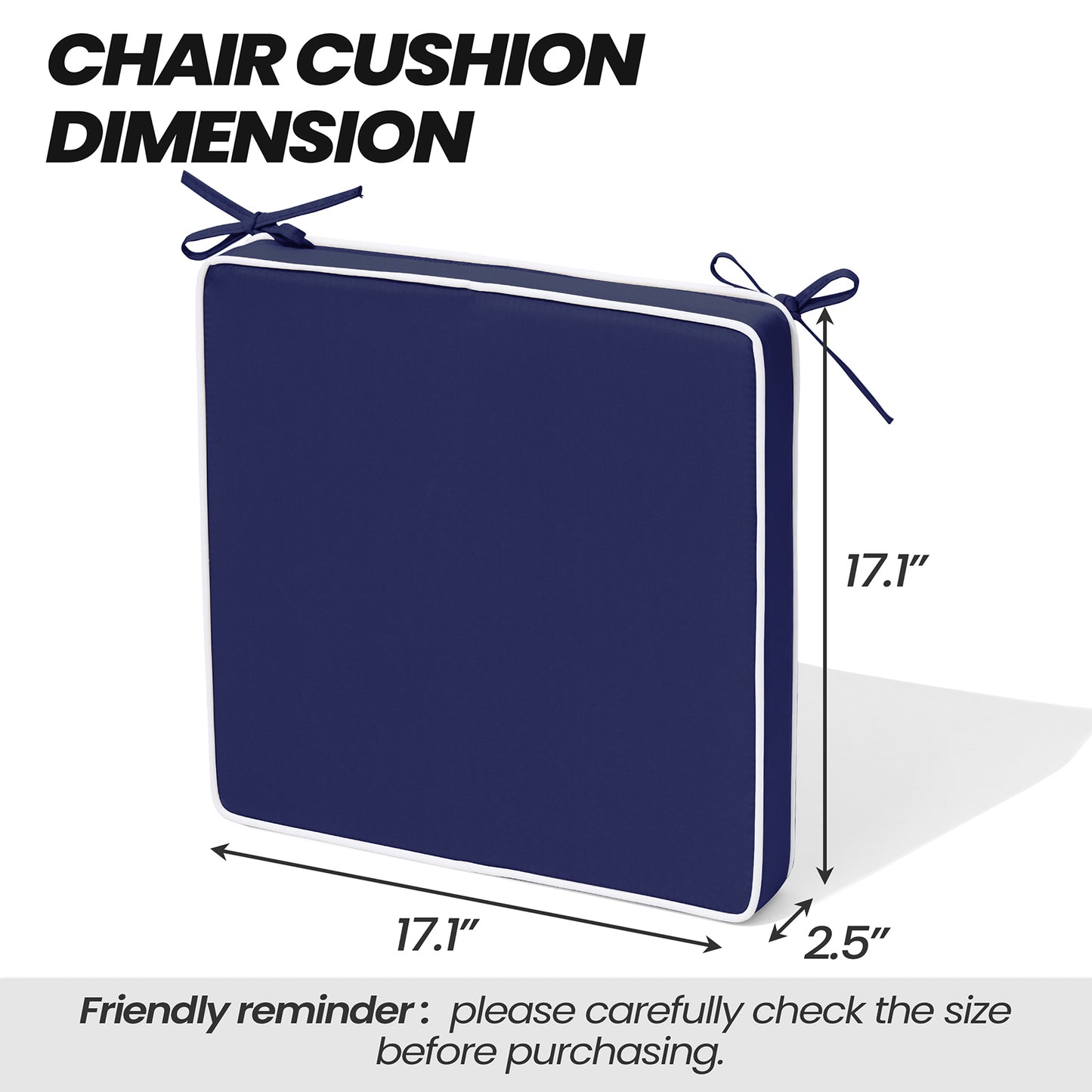 Crestlive Products Outdoor Indoor Dining Chairs Cushion Set Seat Pad Chair Cushion