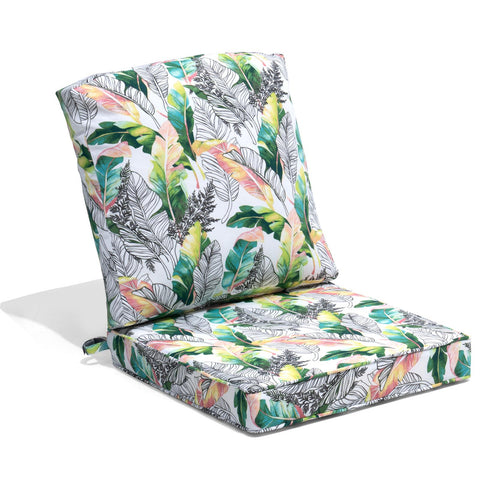 Outdoor Deep Seat Patio Cushion in Green Flower