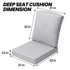 22x21" Outdoor Deep Seat Patio Cushions