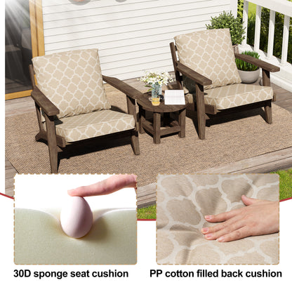 Crestlive Products 24x24 Inch Water-Repellent Deep Seat Outdoor Cushions, Fade-Resistant Replacement for Patio Furniture