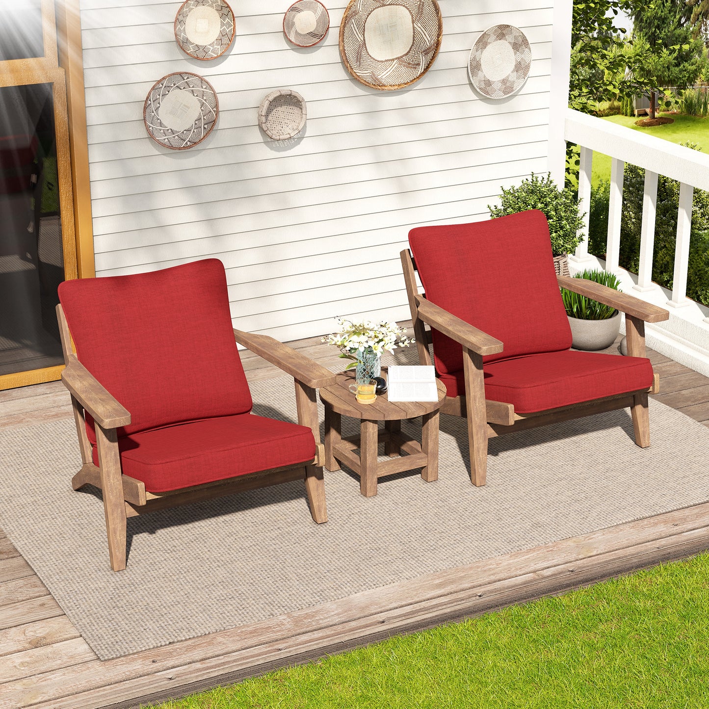 Crestlive Products 24x24 Inch Water-Resistant Deep Seat Outdoor Replacement Cushions