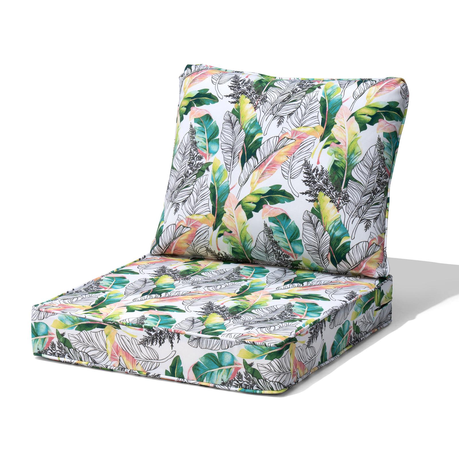 Crestlive Products 24 x 25 in. outdoor deep seat cushion set in Green Leaf