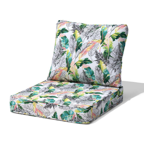 Crestlive Products 24 x 25 in. outdoor deep seat cushion set in Green Leaf