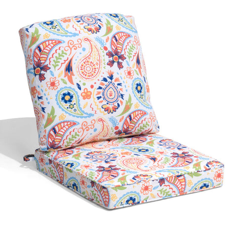 Outdoor Deep Seat Patio Cushion in  Red Flower