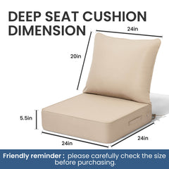 24x24" Sunbrella Outdoor Deep Seat Cushion