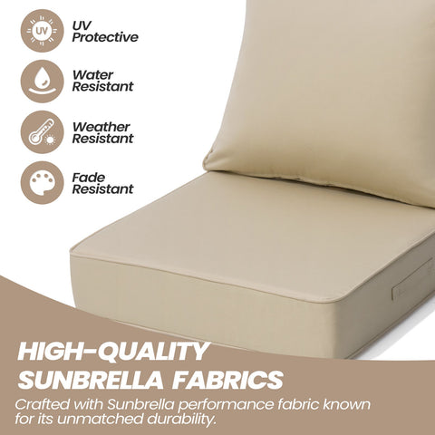 High-quality Sunbrella fabric that is UV, water, weather, and fade resistant for Adirondack chair cushion by Crestlive Products