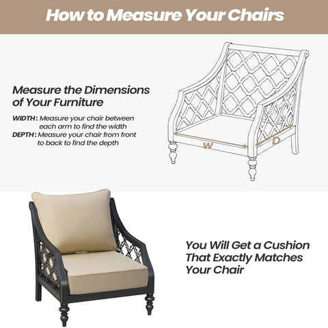 Instructions for measuring your chair to fit a deep seat cushion by Crestlive Products