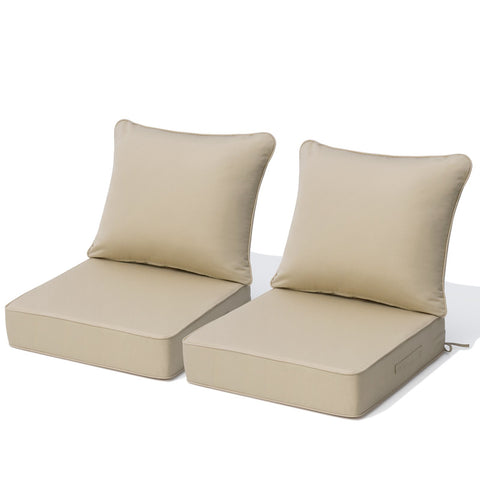 Two-piece outdoor deep seat cushion set in Brown
