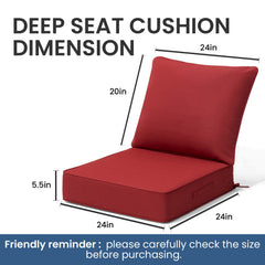 24x24" Sunbrella Outdoor Deep Seat Cushion