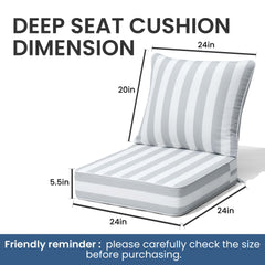 24x24" Sunbrella Outdoor Deep Seat Cushion