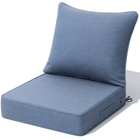 Outdoor deep seat cushion in Blue