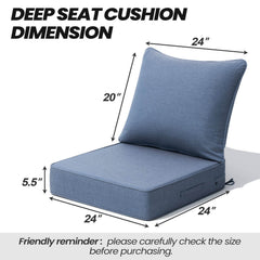 24x24" Sunbrella Outdoor Deep Seat Cushion Set