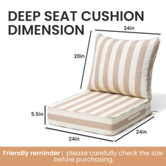 24x24" Sunbrella Outdoor Deep Seat Cushion