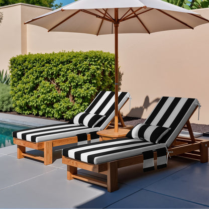 Crestlive Products Outdoor Chaise Lounge Cushion with Pillow and Pockets