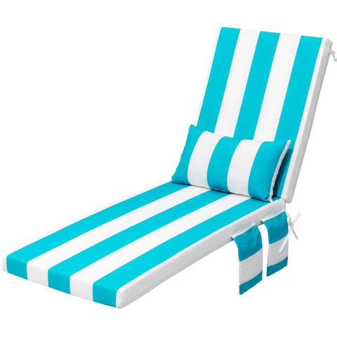 Crestlive Products outdoor deep seat cushion 80" x 22" in Blue and White Stripes