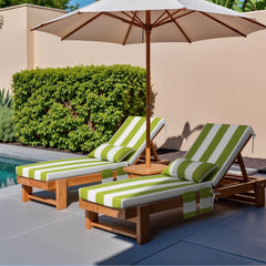 Outdoor Chaise Lounge Cushion with Pillow & Pockets