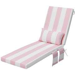 Outdoor Chaise Lounge Cushion with Pillow & Pockets