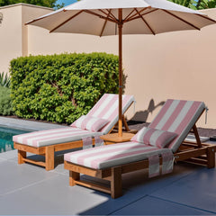 Outdoor Chaise Lounge Cushion with Pillow & Pockets