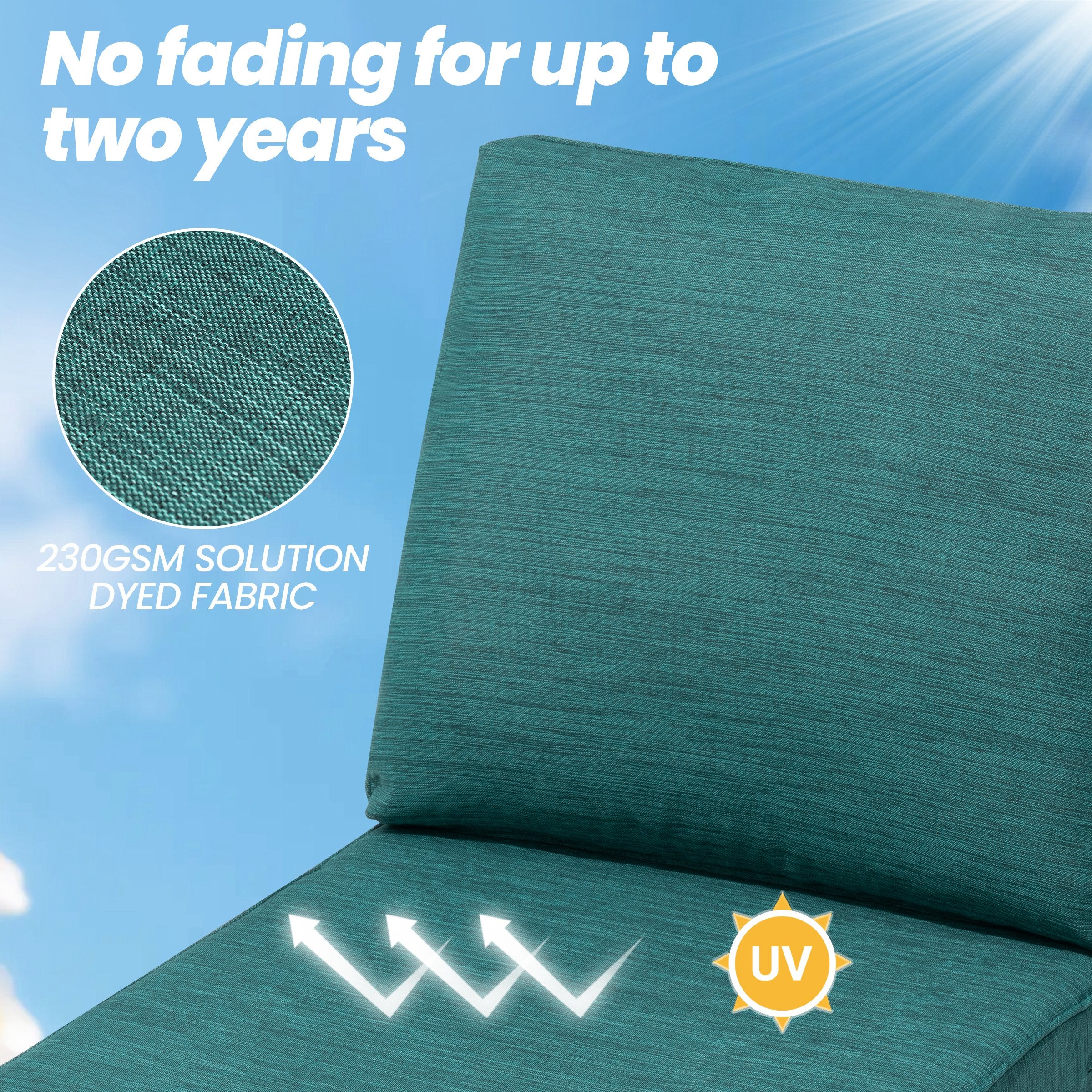 230GSM solution-dyed fabric with up to 2 years fade resistance of Crestlive Products outdoor deep seat cushion set