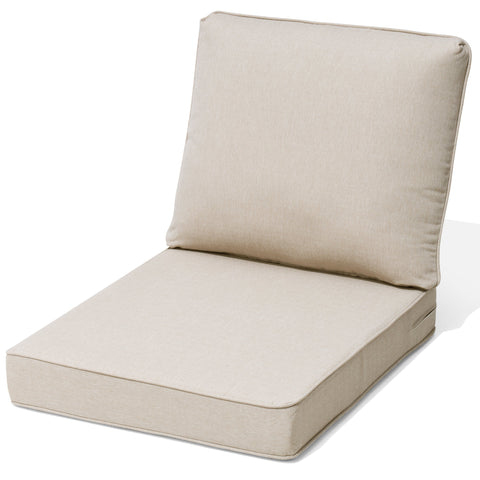 outdoor deep seat cushion set in Putty