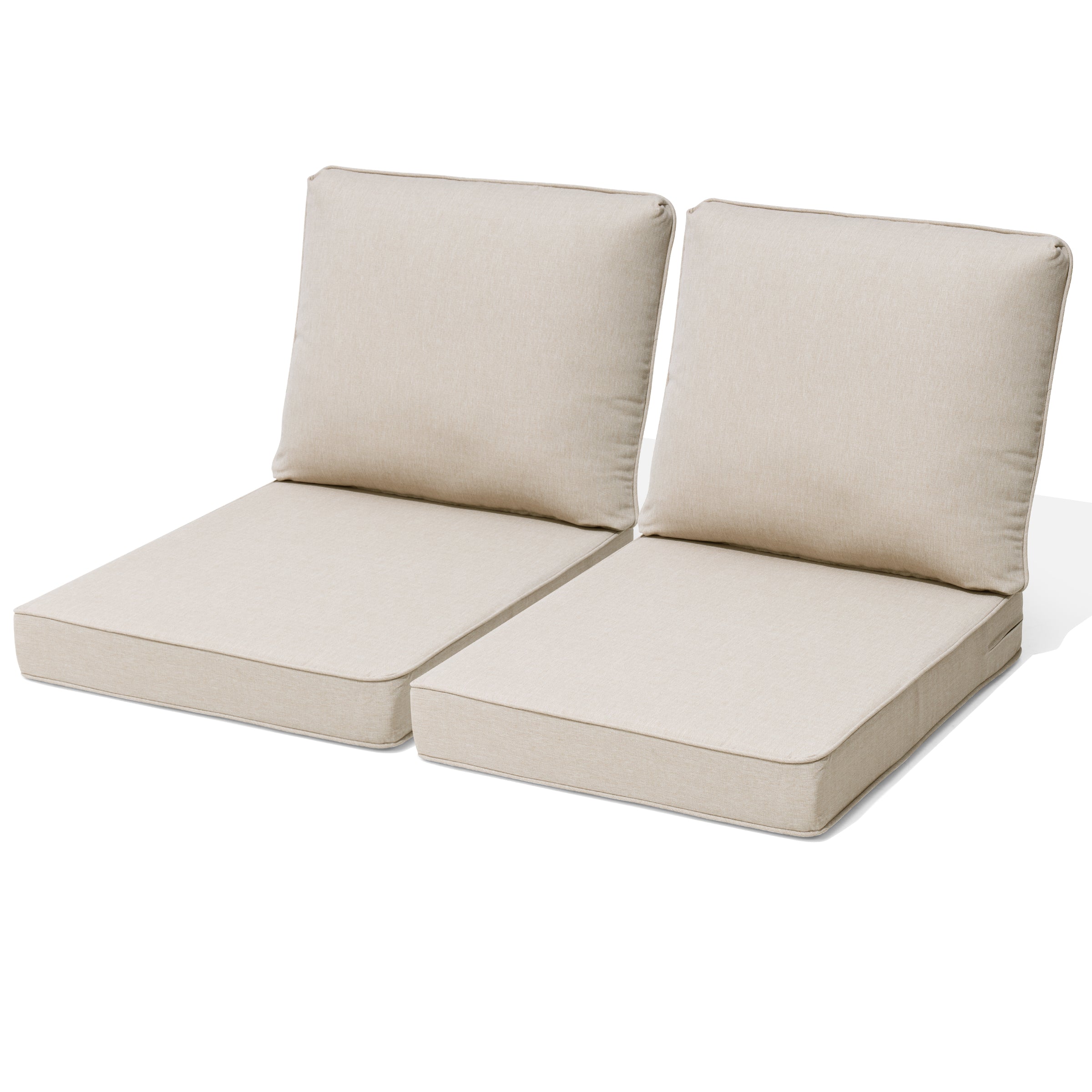 Outdoor deep seat cushion 2-piece set in Putty
