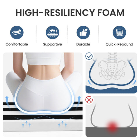 High-resiliency foam outdoor chaise lounge cushion with supportive, durable, and quick-rebound comfort