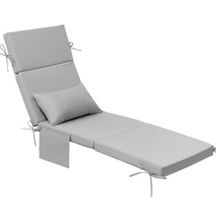 72x22" Outdoor Chaise Lounge Cushion with Pillow & Pockets