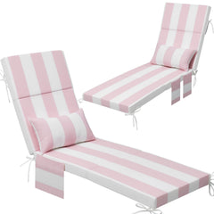 72x22" Outdoor Chaise Lounge Cushion with Pillow & Pockets