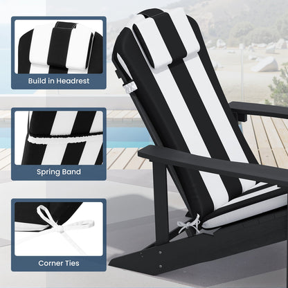Crestlive Products 50 x 20 in Outdoor Adirondack Chair Cushion with Built-in Headrest