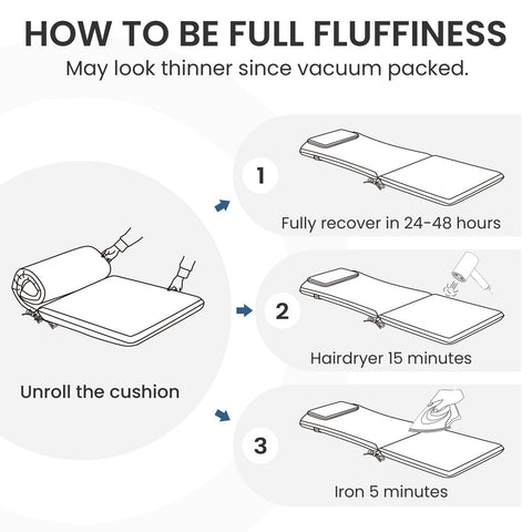 Crestlive Products 50 x 20 in Outdoor Adirondack Chair Cushion with Built-in Headrest