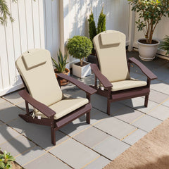50x20" Outdoor Adirondack Chair Cushion with Built-in Headrest