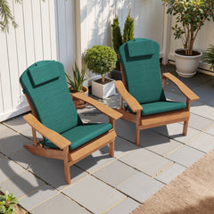 50x20" Outdoor Adirondack Chair Cushion with Built-in Headrest