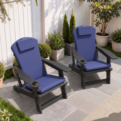 50x20" Outdoor Adirondack Chair Cushion with Built-in Headrest