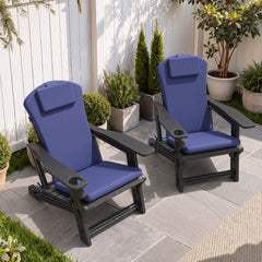50x20" Outdoor Adirondack Chair Cushion with Built-in Headrest