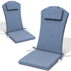 50x20" Outdoor Adirondack Chair Cushion with Built-in Headrest