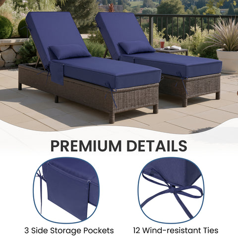 Crestlive Products Sunbrella 80 x 26 in. Outdoor Chaise Lounge Cushion
