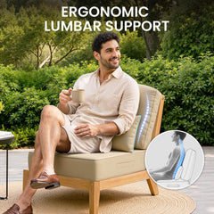24x24" Outdoor Seat Cushion with Back Pillow