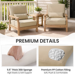 24x24" Outdoor Seat Cushion with Back Pillow