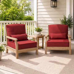 24x24" Outdoor Seat Cushion with Back Pillow