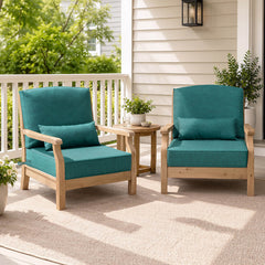 24x24" Outdoor Seat Cushion with Back Pillow