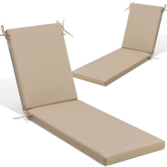 Outdoor Chaise Lounge Cushion with 4 Adjustable Ties